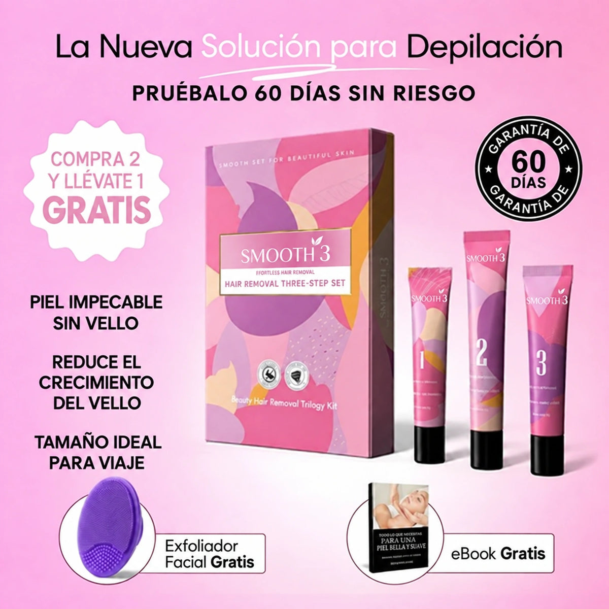 Kit de Depilacion 3 Pasos Smooth 3